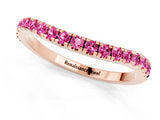 Rose gold Round Pink Sapphire Pavé Half Eternity Band with Shared Prong Setting_19