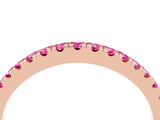 Rose gold Round Pink Sapphire Pavé Half Eternity Band with Shared Prong Setting_22