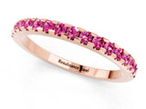 Rose gold Round Pink Sapphire Pavé Set Eternity Band with Micro Prong Setting_19