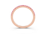 Rose gold Round Pink Sapphire Pavé Set Eternity Band with Micro Prong Setting_21