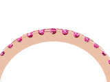Rose gold Round Pink Sapphire Pavé Set Eternity Band with Micro Prong Setting_22