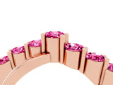 Rose gold Round Pink Sapphire Prong-Set Crossover Band_10