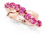 Rose gold Round Pink Sapphire Prong-Set Crossover Band_7
