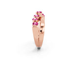 Rose gold Round Pink Sapphire Prong-Set Crossover Band_8