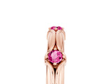 Rose gold Round Pink Sapphire Prong Set Milgrain Eternity Band_11
