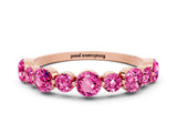 Rose gold Round Pink Sapphire Scalloped Prong Set Eternity Band_30