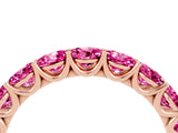 Rose gold Round Pink Sapphire Shared Prong Eternity Band_10