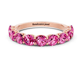 Rose gold Round Pink Sapphire Shared Prong Eternity Band_6