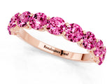 Rose gold Round Pink Sapphire Shared Prong Eternity Band_7