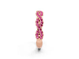 Rose gold Round Pink Sapphire Twisted Eternity Band with Pavé and Shared Prong Setting_20