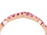 Rose gold Round Pink Sapphire Twisted Eternity Band with Pavé and Shared Prong Setting_22