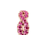 Rose gold Round Pink Sapphire Twisted Eternity Band with Pavé and Shared Prong Setting_23