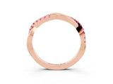 Rose gold Round Pink Sapphire Twisted Infinity Band with Prong Setting_21