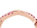 Rose gold Round Pink Sapphire Twisted Infinity Band with Prong Setting_22