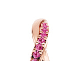 Rose gold Round Pink Sapphire Twisted Infinity Band with Prong Setting_23