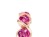 Rose gold Round Pink Sapphire Wave Band with Channel Setting and Shared Prongs_11