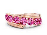 Rose gold Round Pink Sapphire Wave Band with Channel and Shared Prong Setting_18