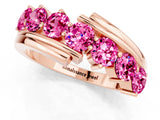 Rose gold Round Pink Sapphire Wave Band with Channel and Shared Prong Setting_19