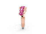 Rose gold Round Pink Sapphire Wave Band with Channel and Shared Prong Setting_20
