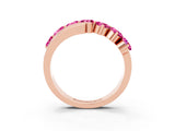 Rose gold Round Pink Sapphire Wave Band with Channel and Shared Prong Setting_21