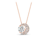 Rose gold Round Prong-Set Diamond Pavé Pendant_7