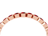 Rose gold Round Ruby Bezel Set Eternity Band_10