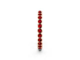 Rose gold Round Ruby Bezel Set Eternity Band_8