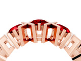 Rose gold Round Ruby Channel Set Band with X-Prong Detail_10