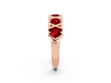 Rose gold Round Ruby Channel Set Band with X-Prong Detail_8