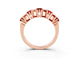 Rose gold Round Ruby Channel Set Band with X-Prong Detail_9