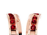 Rose gold Round Ruby Channel-Set Chevron Band_11