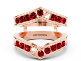 Rose gold Round Ruby Channel-Set Chevron Band_6