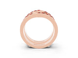 Rose gold Round Ruby Channel-Set Chevron Band_9