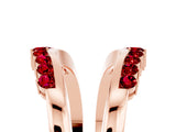 Rose gold Round Ruby Chevron Contour Band with Prong Setting_11