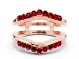 Rose gold Round Ruby Chevron Contour Band with Prong Setting_6