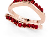 Rose gold Round Ruby Chevron Contour Band with Prong Setting_7