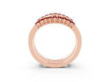 Rose gold Round Ruby Chevron Contour Band with Prong Setting_9