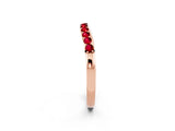 Rose gold Round Ruby Curved Wedding Band with Channel Setting_8