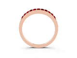 Rose gold Round Ruby Curved Wedding Band with Channel Setting_9