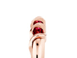 Rose gold Round Ruby Eternity Band with Twist Prong Setting_11