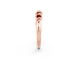 Rose gold Round Ruby Eternity Band with Twist Prong Setting_8