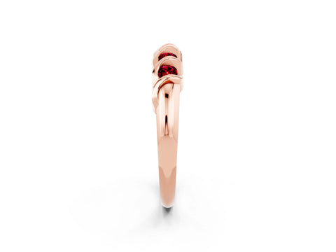 Rose gold Round Ruby Eternity Band with Twist Prong Setting_8