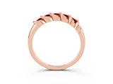 Rose gold Round Ruby Eternity Band with Twist Prong Setting_9
