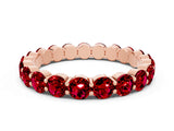 Rose gold Round Ruby Eternity Band with U-Prong Setting_30