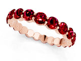 Rose gold Round Ruby Eternity Band with U-Prong Setting_31