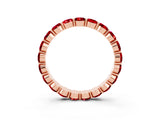 Rose gold Round Ruby Eternity Band with U-Prong Setting_33