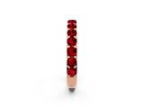 10K Rose Gold Round Ruby Half Eternity Band with Classic Prong Setting