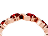 Rose gold Round Ruby Half Eternity Band with Wave Prong Setting_10