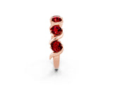Rose gold Round Ruby Half Eternity Band with Wave Prong Setting_8