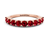 Rose gold Round Ruby Half-Eternity Prong-Set Band_6